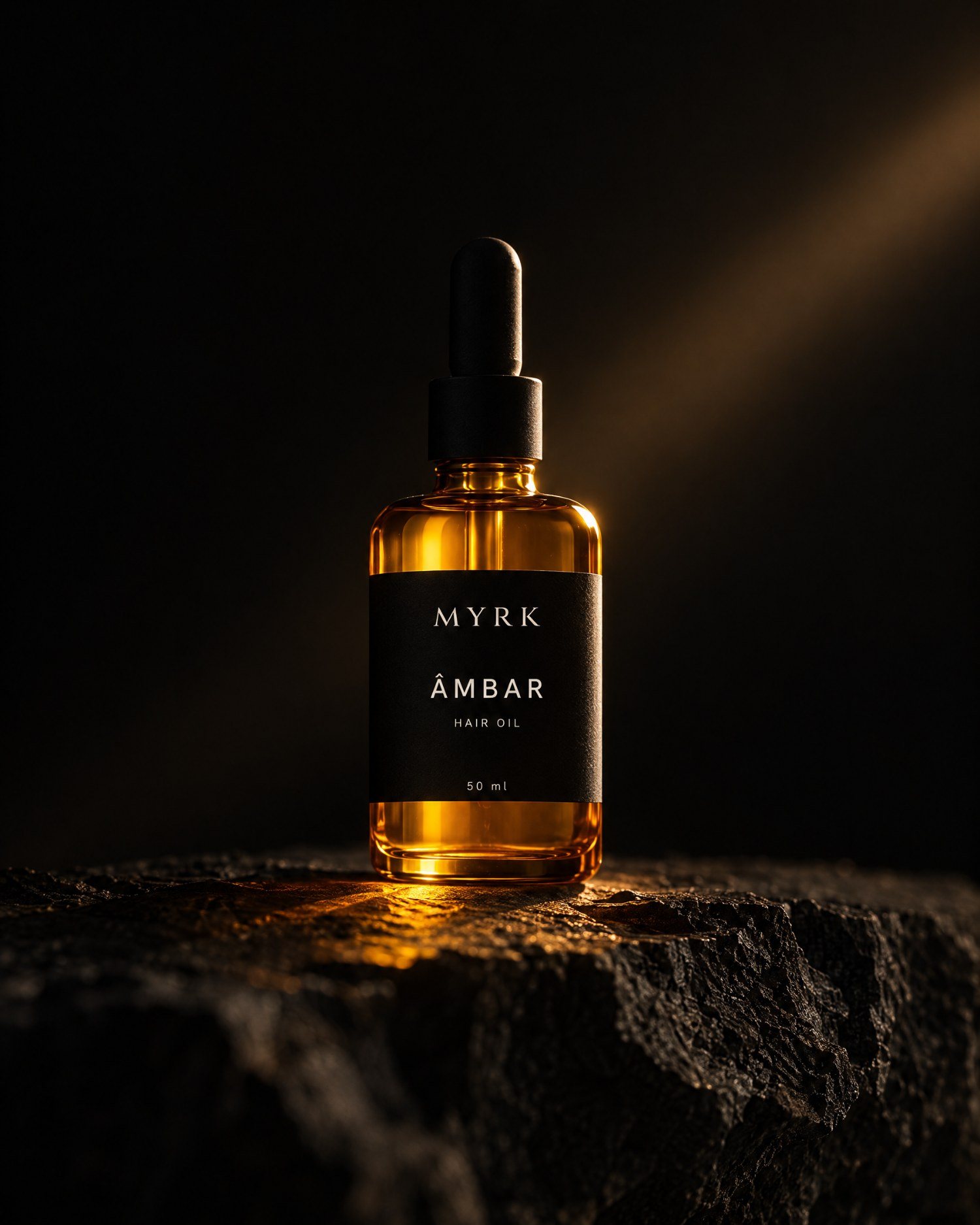 MYRK Âmbar em pedra negra